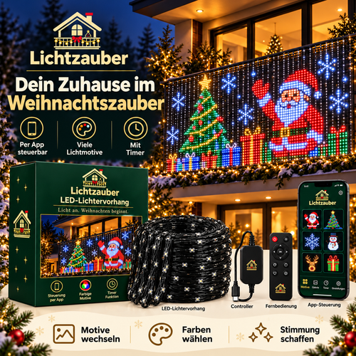 Lichtzauber – Smarter LED-Lichtervorhang für Weihnachten